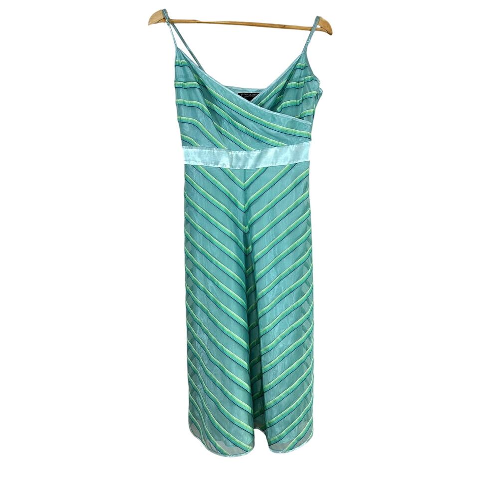 VINTAGE 90's BETSEY JOHNSON mermaidcore mesh striped babydoll dress womans 8